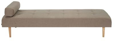 ebuy24 Marino (Braun) – Daybed – H38xB200xT80 – Schaum: 25 kg M3 100% Polyester Nozag Feder Beine: Gummi Holz – skandinavisch-clean – für Wohnbereich – passt zu vielen Styles