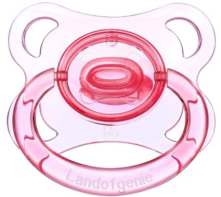 Landofgenie Schnuller für Erwachsene Mondförmiger transparenter Schnuller Rosa