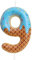 mciskin Ice Cream Number 9 Novelty Candle, Odorless, Non-Toxic, Unscented, Cake Topper, Birthday & Wedding, Blue, 11cm/4.33inch