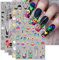 JMEOWIO 9 Sheets Halloween Nail Art Stickers Decals Self-Adhesive Colorful Bat Nail Supplies Nail Art Design Decoration Accessories