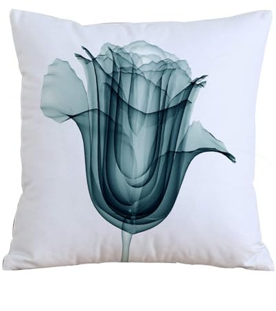 AELKSP Cushion Cover Decorations Pillow Cover Home for Livingroom Couch Sofa Decor Throw Pillow Case Gifts,Xray Flower,X ray Image of a Rose Flower Romance Symbol Creati,20x20 in
