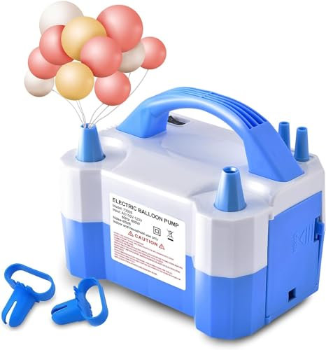 Stock Lider-Inflador Eléctrico de Globos con Doble Boquilla, 600W Bomba de Aire para Decoración de Fiestas, Cumpleaños y Festivales