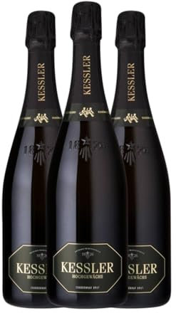 Kessler Sekt Hochgewächs Chardonnay 75 cl Weißer Sekt (Karton mit 3 Flaschen von 75 cl)