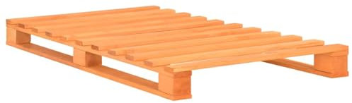 Sufrk Palettenbett Braun Massivholz Kiefer 100×200 cm Europaletten Bett Bett 100x200 Holz