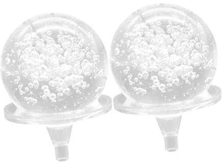 Cabilock 2pcs Crystal Bubble Balls Garden Fountain Decor Solar Outdoor Feature Round Decorative Ornaments