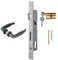 ATTAS Serrure à larder avec cylindre profilé et paire de poignées - Kit complet pour portail battant - Distance au canon : 25 mm - Convient pour portes de jardin, portails - Fonction interchangeable -