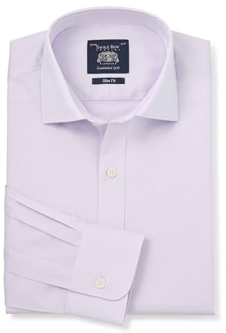 Men's Slim Fit 100% Cotton Twill Single Cuff Formal Shirt | Luxury, Premium Quality, Long Sleeve, Dress Shirt, Formalwear