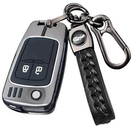 Sucxyor Kompatibel mit Opel Schlüsselhülle Insignia Astra Meriva Zafira Movano Mokka Adam Zinklegierung Autoschlüssel Hülle für Opel Schlüssel Cover Schutzhülle mit Schlüsselanhänger (2 Tasten)