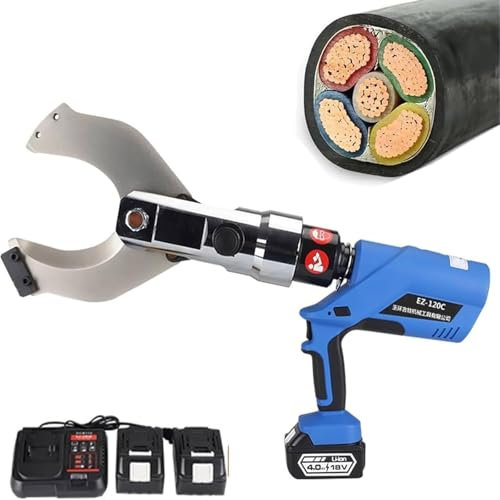 Electric Wire Cutter,18V-4.0Ah Battery Battery Cable Cutter Hydraulic Cable Scissors,Battery Operated Wire Cutting Tool Copper Al Cable,105C