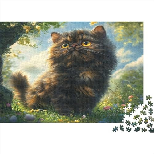 Perserkatze 1000 Stück Puzzles Für Erwachsene Teenager Stress Abbauen Familien-Puzzlespiel Mit Poster in 1000-teiliges Puzzle Kinder Lernspiel Spielzeug Geschenk Puzzel 1000pcs (75x50cm)