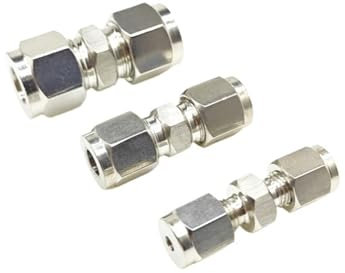 HMCOCOOFM 304 Stainless Steel 5mm Tube OD Double Ferrule Unions Thread M10*1 Pipe Fitting 304 INOX Connectors