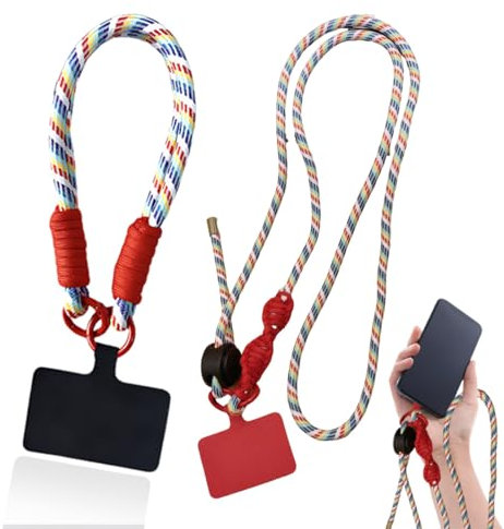 2 Pcs Cuerda Para Movil Universales, Colgante Movil, Cadena con Hebilla Cuerda para Movil,Colgante Movil Cuello con Lengüetas de Sujeción, Compatible con Todos Los Modelos de Teléfono