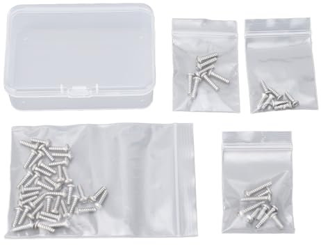 M3 Screw Set Portable Stainless Steel Half Round Head Screw Kit with Storage Box for TT02 RC Model Car 64 Pieces in Total