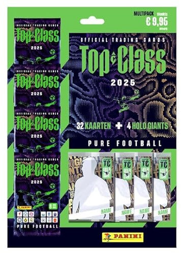 FIFA Top Class 2025 Trading Cards – Multipack mit 4 Boostern & 4 Holo Giants + Heartforcards® Versandschutz