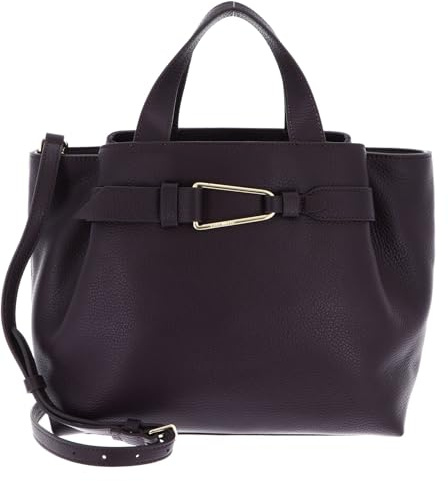 Coccinelle Leder Schultertasche Malory Handbag Grained Leather Prune dunkelviolett
