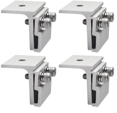 Kit de 14 pinces de toit photovoltaïques solaires pour couture debout et toits métalliques pliés, pinces en alliage d'aluminium avec vis et rondelles en acier inoxydable pour une installation sûre (4
