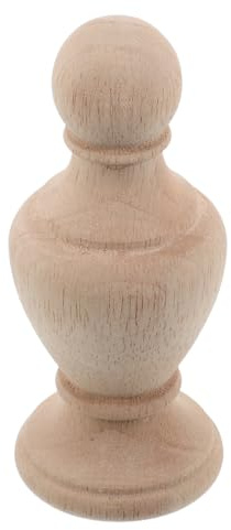 HOUDERCO Remate Decorativo de Madera Beige para Balaustre y Asta de Bandera, Diseño Redondo Estilo Europeo, Mejora la Estética y Oculta Cables en Interiores Confiables