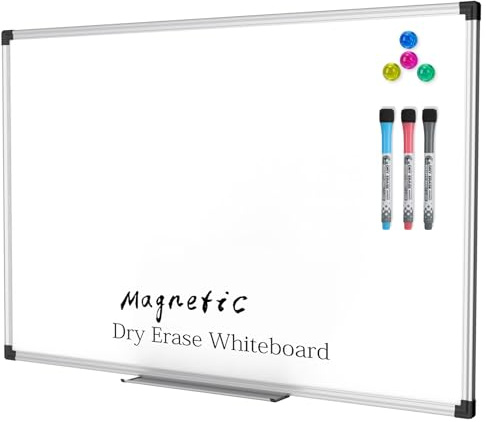 XBoard Magnetic Dry Erase Board/Whiteboard, 36 X 24 Inches Double Sided White Board, Silver Aluminium Frame