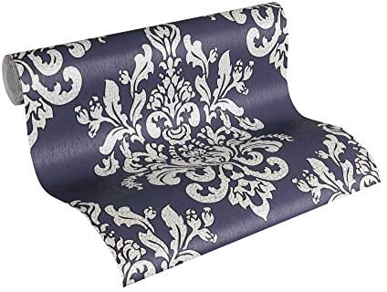 A.S. Création Vliestapete Hermitage 10 Tapete klassisch neo-barock 10,05 m x 0,53 m metallic lila weiß Made in Germany 341431 34143-1