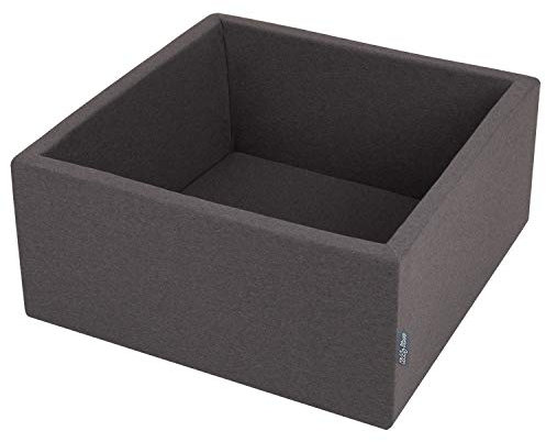KiddyMoon Piscine À Balles pour Bébé Carré 90X40/Sansballes Fosses À Boules Jouet Enfant, Gris Foncé