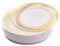 MATANA 20 Platos de Postre de Plástico Blanco con Borde Dorado, 18cm - Elegantes y Reutilizables - Postres, Entrantes, Aperitivos - Bodas, Cumpleaños, Navidad, Fiestas