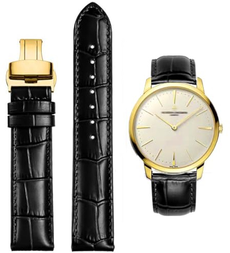 FOUUA Uhrenarmbänder Echtes Leder Uhrenarmbänder Alligator Geprägte Ersatz Faltschließe Armbänder 12 13 14 15 16 17 18 19 20 21 22 24mm