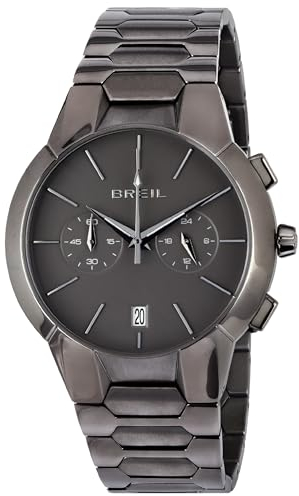 BREIL - Orologio da Uomo Collezione NEW ONE TW1848 - Cronografo Uomo Impermeabile - Orologio da Polso in Acciaio - Movimento TMI VK64 - Quadrante e Bracciale Gun