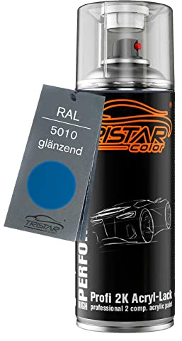 TRISTARcolor RAL 5010 Enzianblau glänzend 2K-Acryl-Lack Spraydose | Sprühdose 400 ml, schnelltrocknend