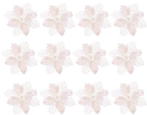 Toyvian 12 Stücke Glitzer Weihnachtsstern Blumen Für Christbaumschmuck Künstliche Blumen Deko Für Weihnachtsbaum Und Weihnachtskranz