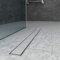 AICA Caniveau de Douche Italienne en Acier Inoxydable 2 en 1 Modèle 120 cm, Caniveau Douche Rectangulaire Argenté à Grand Débit, Drain de Sol de Siphon de Douche