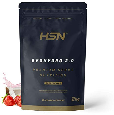 HSN Aislado de Proteína de Suero Hidrolizado Evohydro 2.0 | Fresa Coco 2Kg = 67 Batidos | Hydro Whey Lacprodan® Hydro.90 INS. | Baja en Lactosa | No-GMO, Vegetariano, Sin Gluten