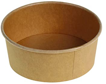 DeinPack Lot de 50 bols à salade 500 ml - Marron - Ronds - En carton kraft biodégradable - Emballage avec revêtement intérieur PLA - Bol à salade