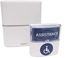 ACCESSMARKET Pulsante di chiamata disabile, campanello wireless, portata 200 m, impermeabile, terminale a campana