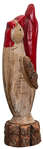 Antikas - Holzfigur, Hahn, Klein, Tiere, Tierfiguren, Dekoration