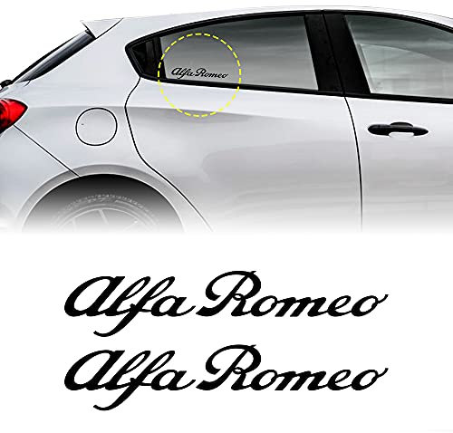 Alfa Romeo 21896 Adesivi Logo Scritta Nero, 13 cm, 2 Pezzi