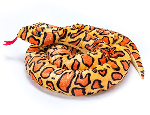 hochwertige Plüschtier Schlange I Kuscheltier I Zugluftstopper I 250 cm in 4 Farben (Orange)