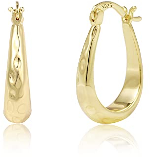 Sterling Silber 925 Tropfenohrringe Ovale Creolen Gold für Damen - Hypoallergen, 14k Vergoldete Ohrringe Gold für Damen, Frauen, Mädchen - Schmuck Geschenke