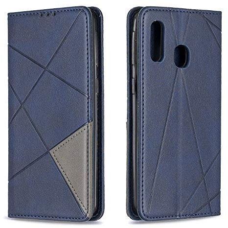 Posanter Coque pour Samsung Galaxy A40, Housse Portefeuille en Cuir Etui de Protection avec Slim TPU Silicone Bumper Antichoc Magnétique Flip Case, Porte Cartes avec Fonction Support Cover (Bleu)