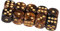 Yourandoll 10 STÜCKE Polyedrische Würfel D6 Würfel 16mm Acryl Dice Spielwürfel for DND RPG Tischspiele (Schwarz Gold)