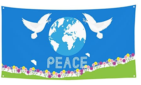 Garten Banner Banner für Party Deko Mottoparty Hängedekoration Banner Peace Fahne Feiern Banner Banner Friedenstaube 180x90 cm Frieden Fahne Banner Dekorationsbanner Peace Party Hintergrund Banner