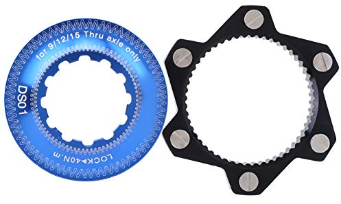 SPYMINNPOO Centerlock Adapter, Ultraleichter Aluminium Centerlock Lockring Adapter Naben Passend für 6 Loch Bremsscheibenhalterungen Fahrradzubehör(Schwarz+Blau)