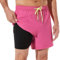 Ineepor Herren Badehose Mit Kompression Und Innenhose - Board Shorts 2 in 1 Mit Reißverschlusstasche, Leuchtendrosa, S