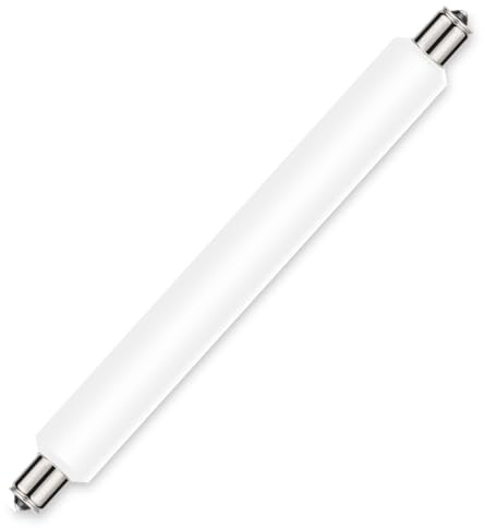 Sunnylinn S15s LED Bulbs 284mm 6W, 284mm Strip Light Bulb Double Ended LED Warm White 3000K, 60W S15s Shaver Light Bulb Replacement S15 Tube Bulbs Bathroom Strip Light Non-Dimmable (1-Pack).