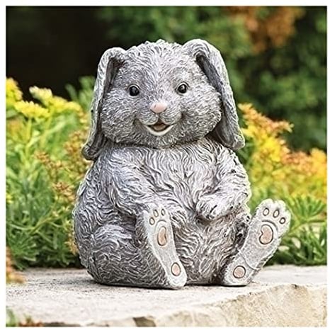 Roman Pudgy Pals - Statua da giardino con coniglietto, altezza 20,3 cm, decorazione per esterni