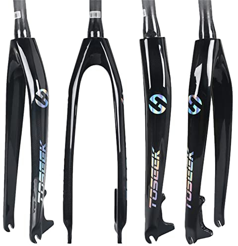 Fourche en Carbone Rigide pour VTT 1-1/8 Fourche en Carbone VTT 26/27,5/29 Fourche Avant Super légère 28,6 mm Tube Conique sans Filetage 3k pour Accessoire de vélo VTT,Black,29
