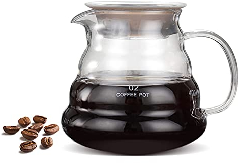 Tbest Kaffeekanne Glas,Kaffeekanne Aus Glas,Teekanne Glaskanne 500 Ml Verdickte Glas Hitze Resist Coffee & Tee Tropfkocher Kessel Bar Accessoire