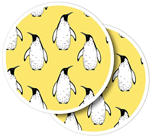 Vinyl-Aufkleber, rund, 10 cm, Pinguin-Muster, für Laptops, Tablets, Gepäck, Scrapbooking, Kühlschränke #170952