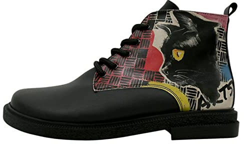 DOGO Schuhe Vegane Damen Victoria Boots - Artsy Cat Collage 39
