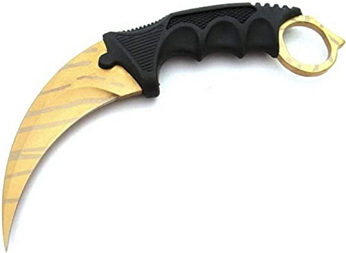 Generisch Hochwertiges CSGO Jagdmesser CSGO Karambit Legal Messer Skin Übungsmesser Trainingsmesser Real-Life-Sammlung Scharf Jagd Survival Outdoor Counter-Strike Knife (Tiger Tooth [Scharf!])