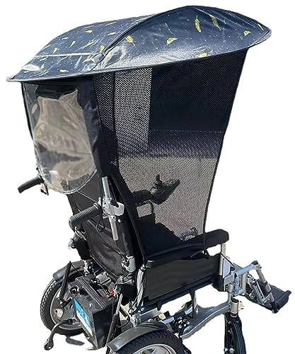 RUTAVM Elektrischer Rollstuhl-Überdachung, Verstellbarer Rollstuhl-Regenschirm, Markise, Sonnenschirmständer Für Terrassen-Strandstuhl, Kinderwagen, Sportstuhl, Rollstuhl Und Wagen,mit Griff